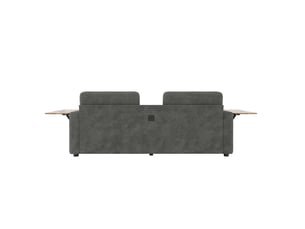 Canapé droit convertible WISHDOR 2 places Tissu gris avec coffre de rangement