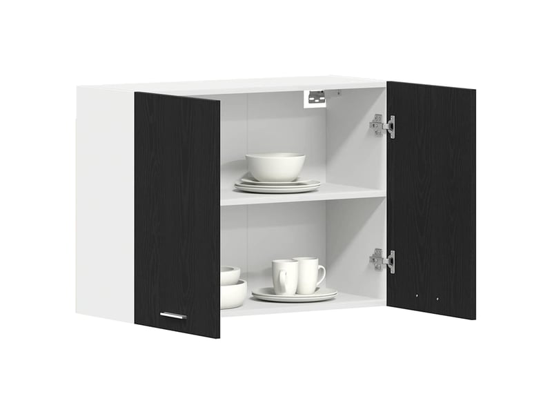  Meuble de rangement, armoire suspendue lyon chêne noir 80x31x60cm shl1589  - Conforama C