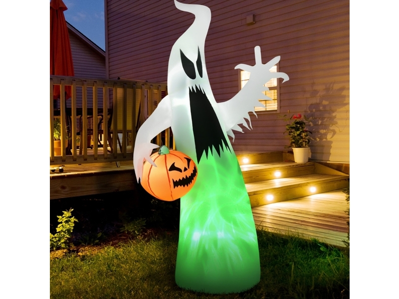  Décoration halloween gonflable fantôme led 105x65x180 cm blanc  - Conforama B