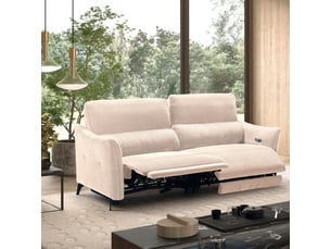 Canapé droit relax électrique <strong>ALTOBUY</strong> <strong>GARIOS</strong> 3 places Polyester beige