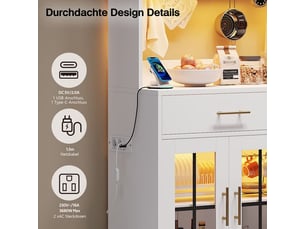 Buffet 6 porte(s)  2 tiroir(s)  Blanc - 100 cm coloris blanc 