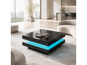 Table basse carré(e) coloris noir <strong>MAISENTIEL</strong> <strong></strong> - 70 cmx70 cm