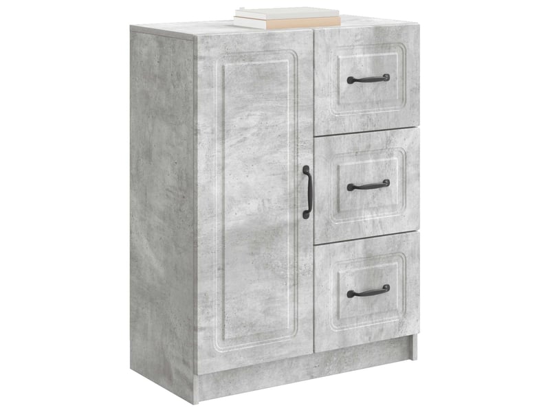  Buffet - bahut - meuble de rangement gris béton 66 x 34,5 x 87 cm bois d'ingénierie  - Conforama C