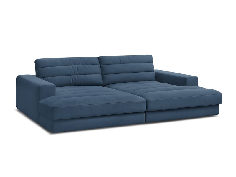  Bobochic canapé droit fixe 4 places sierra assise profonde velours bleu foncé SIERRA - Conforama A