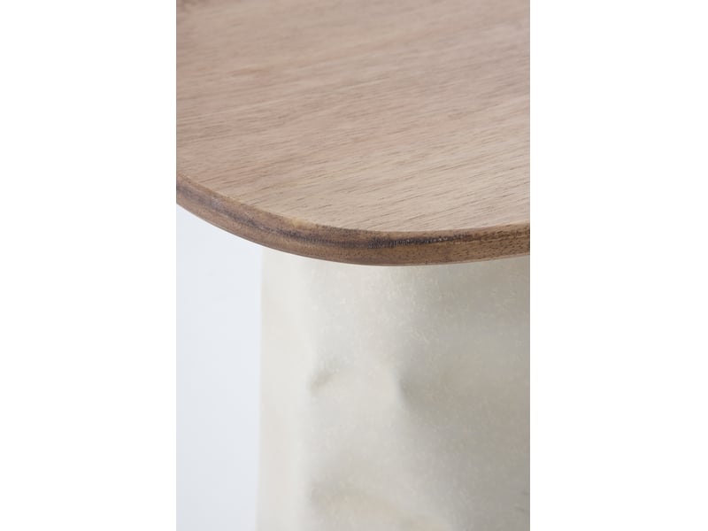  Table basse en métal couleur os et bois d'hévéa  - Conforama E