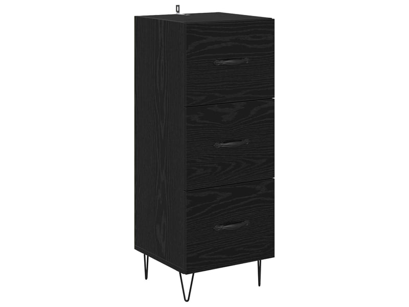  Buffet - bahut - meuble de rangement chêne noir 34 x 34,5 x 90 cm bois d'ingénierie  - Conforama A