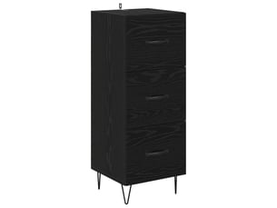 Buffet - bahut - meuble de rangement chêne noir 34 x 34,5 x 90 cm bois d'ingénierie