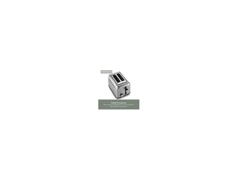  Grille pain 2 fentes courtes inox 900 w 7 niveaux fonctions defrost reheat arrêt automatique qgp220 8268061 - Conforama D