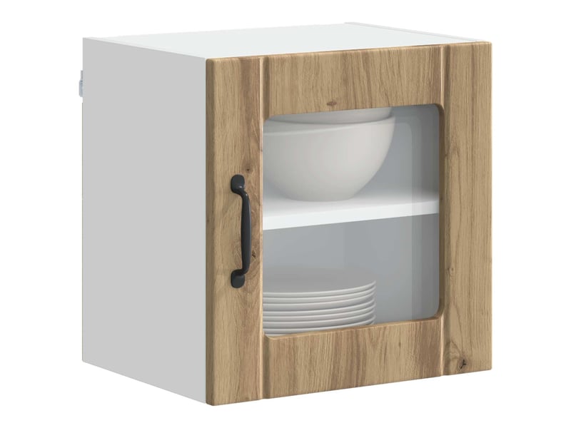 Meuble mural de cuisine, cabinet en verre mural chêne artisanal 40x31x40cm shl4327 - Conforama C
