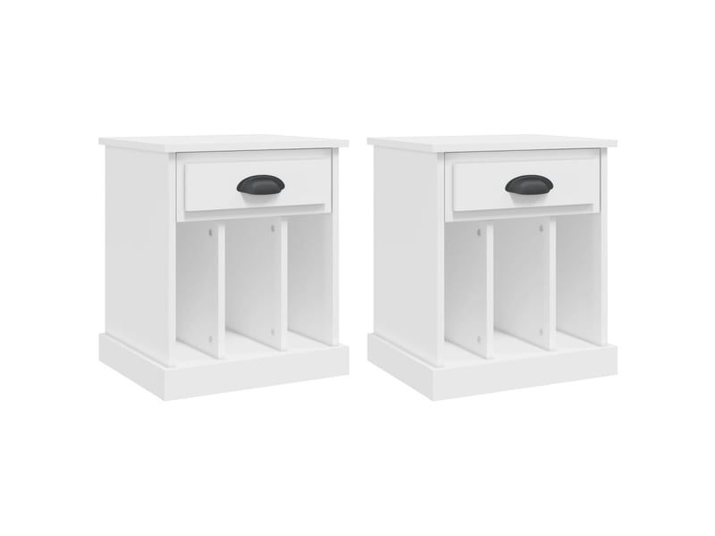  Lot de 2 tables de chevet - cabinet de chevet - table de nuit blanc 43x36x50 cm  - Conforama A