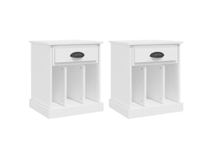 Lot de 2 tables de chevet - cabinet de chevet - table de nuit blanc 43x36x50 cm