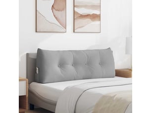 Coussin de dos, coussin de dossier gris nuage 120 x 24 x 50 cm tissu cf54736