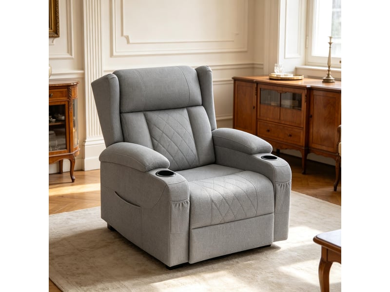  Fauteuil relax pivotant avec repose-pieds, modèle élégant pour salon, 1 pièce  - Conforama E