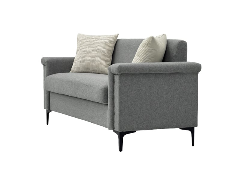  Canapé scandinave - fx-p22eu-lg - lin gris clair - 3 places - accoudoirs larges 19 cm gris - Conforama A