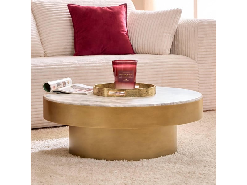  Table basse graphite ronde d.80cm doré GRAPHITE - Conforama E