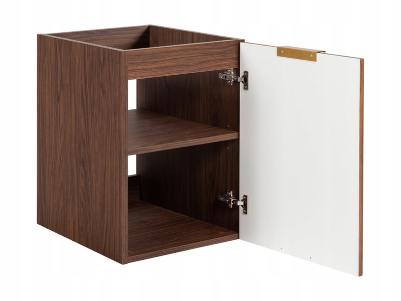 Meuble suspendu sous vasque flow noyer foncé 160 cm avec 2 meubles de rangement  - Conforama W