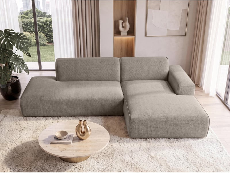 Canapé d'angle marron didim duo, 288 cm, tissu velours, modčle indépendant d Didim Duo - Conforama B