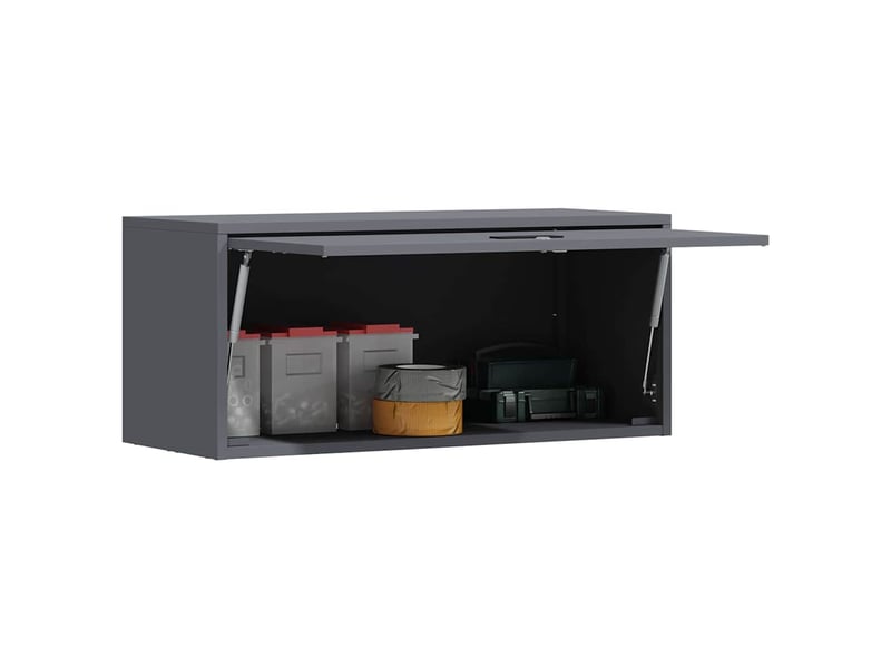  Armoire murale salon, meuble de rangement pour garage anthracite 80 x 33 x 35 cm  - Conforama C