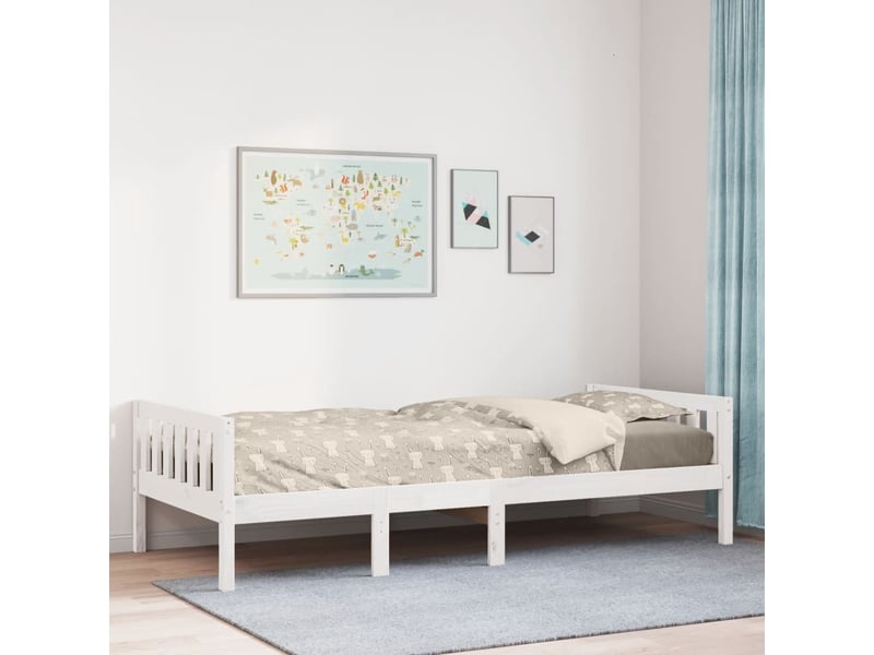  Lit pour enfants - lit jeune sans matelas blanc 90x200cm bois de pin massif  - Conforama B