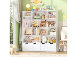 Bibliotheque coloris  blanc  G FORM  - 125.5 cm x 146 cm