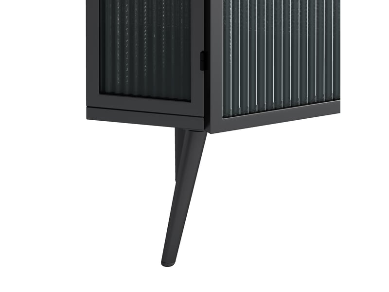  Meuble d'angle en métal et verre trempé 2 niveaux noir 56 x 42.5 x 80 cm W2552P481298 - Conforama E