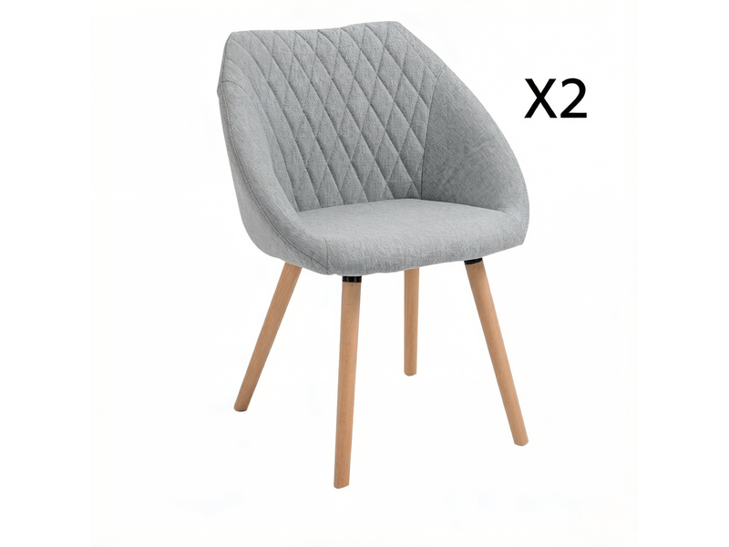  Fauteuil élégance lot de 2, chaise salle à manger, bureau et conférence, siège salon doux  - Conforama A