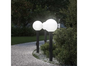 Lot de 3 borne lumineuse avec sortie 80 cm noir ip44