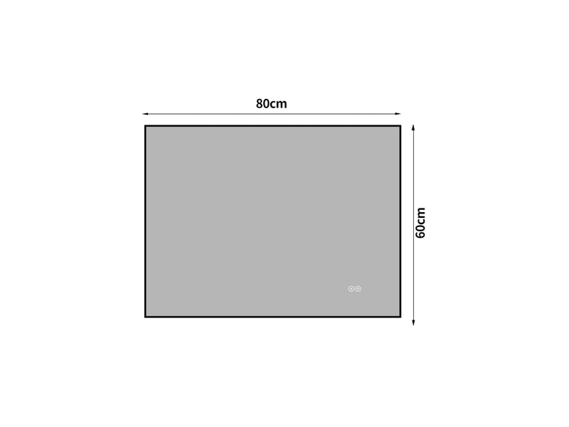  Miroir de salle de bain led 80x60 cm – argent – antibuée, variateur, cadre aluminium et mémoire  - Conforama C