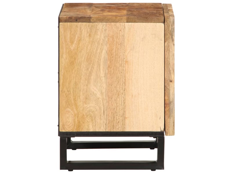  Lot de 2 tables de chevet - cabinet de chevet - table de nuit 40x34x46 cm bois massif de manguier brut  - Conforama D