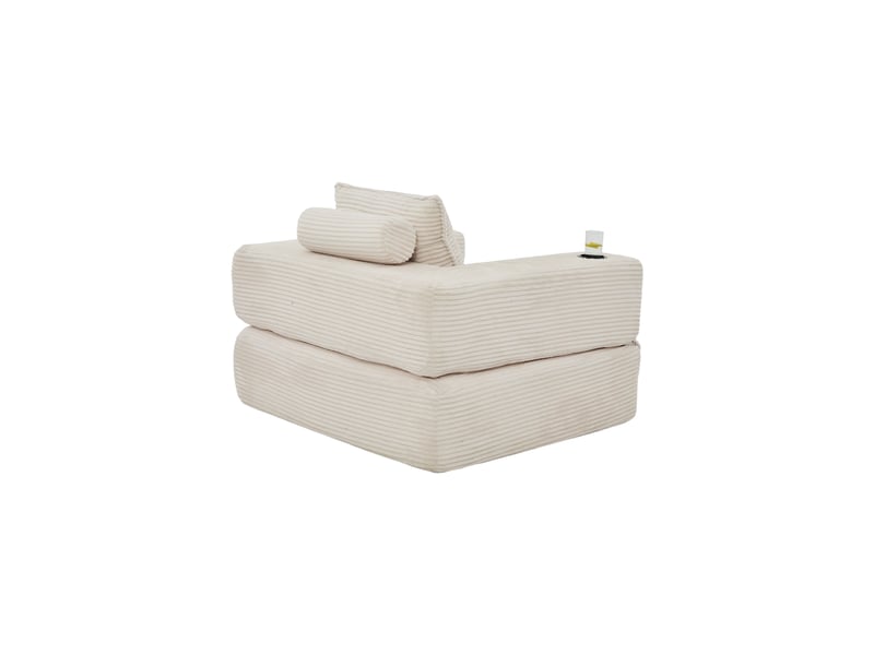 Canapé convertible velours côtelé mousse haute densité ressorts poche latérale porte-gobelet accoudoir zippé montage facile - Conforama D