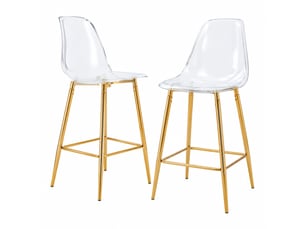tabouret de bar <strong>STILVORA</strong> - doré hauteur d'assise 65 cm vendu Par paire