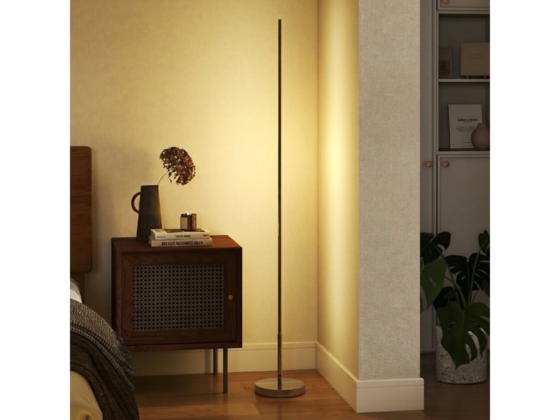  Lampadaire led 150 cm argenté en aluminium, intensité et température réglable  - Conforama E