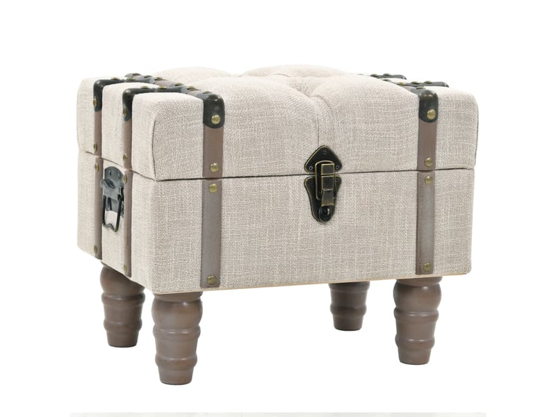  Bancs de rangement 3 pcs crème bois massif de sapin et tissu  - Conforama C