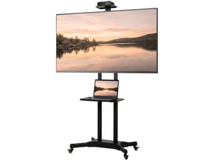 Support tv sur roulettes réglable en hauteur métal avec étagères 85,3x64,8x189 cm