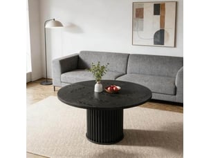 Table de salle à manger ronde 120x120 cm – noire – jusqu'à 6 personnes, design moderne et intemporel