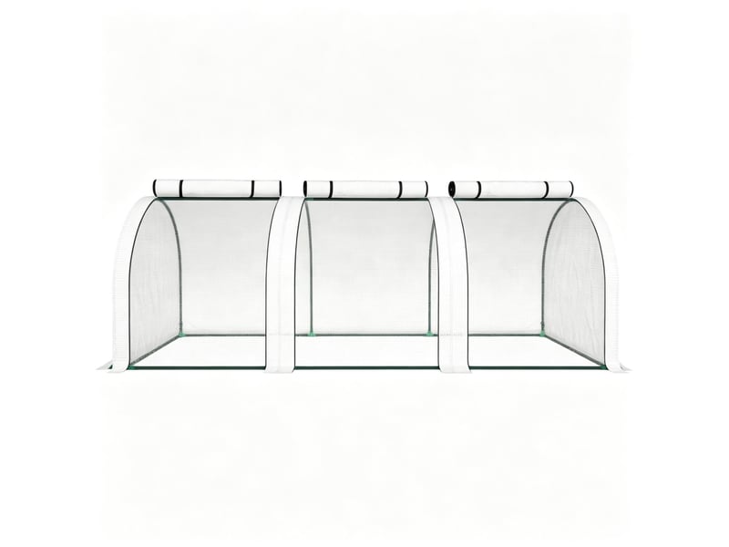 Serre de jardin 295x100x80 cm modulaire métal blanche - Conforama A