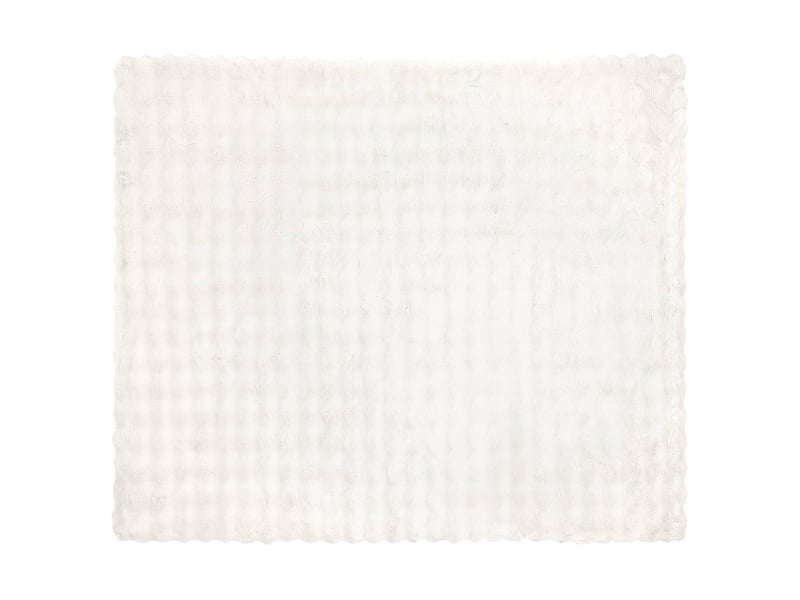 Couverture décorative, couverture antidérapante en fausse de lapin olite blanc shl81817 - Conforama E