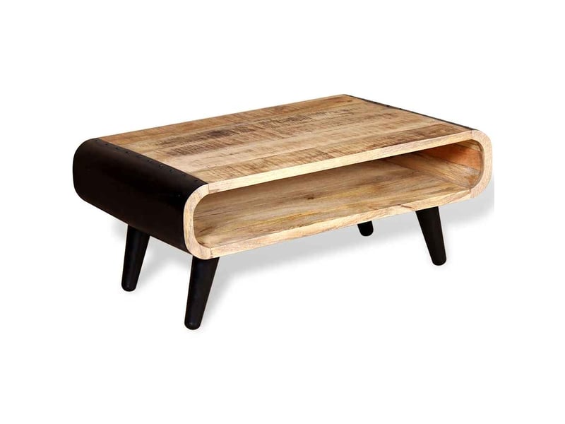  Table basse - table de salon - table à thé bois de manguier brut 90x55x39 cm  - Conforama C