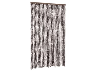 Rideau anti-mouches, moustiquaire marron et blanc 118x220 cm chenille cf43563