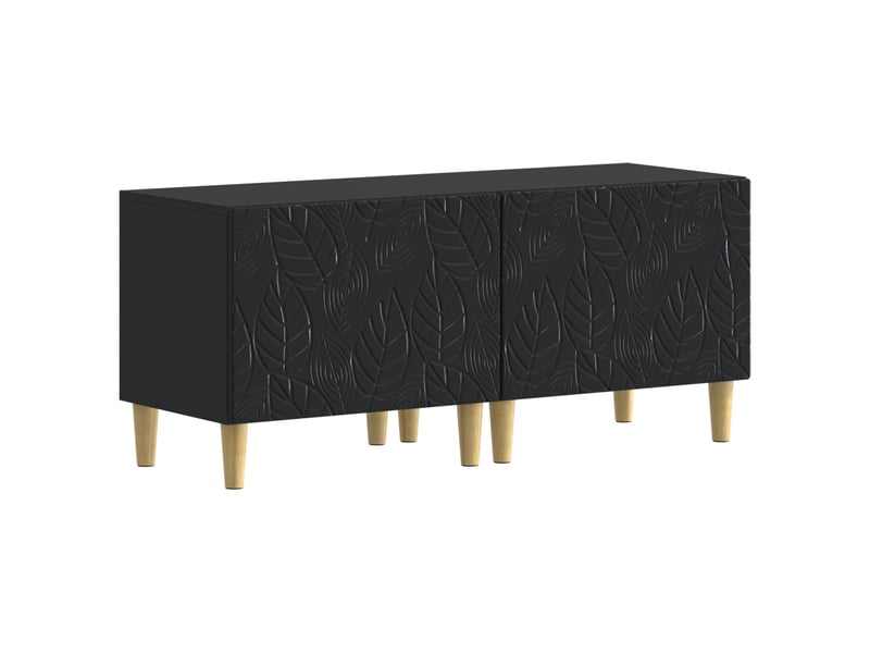  Ensemble de 3 meubles tv - banc tv - meuble de rangement led delft noir bois d'ingénierie  - Conforama D