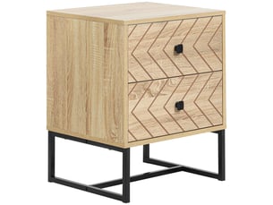Table de chevet à 2 tiroirs, commode en bois pour chambre à coucher, rangement penderie 48 x 39,5 x 60 cm
