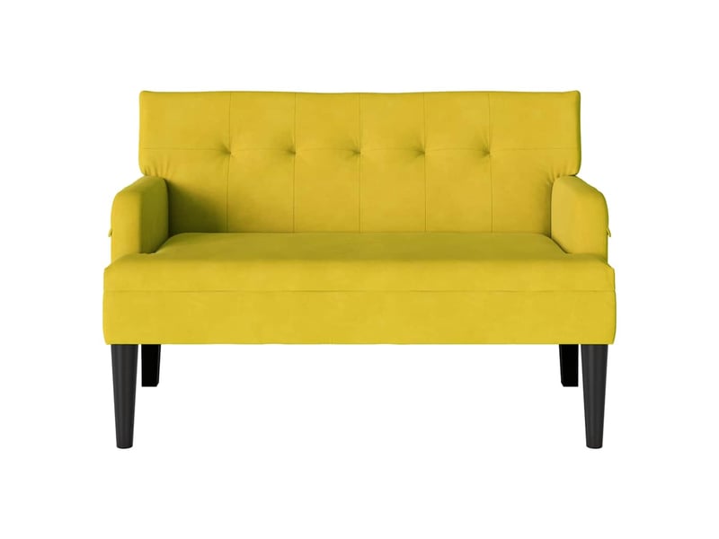  Banc chambre, banc de lit chesterfield jaune 112x65,5x75 cm velours  - Conforama D