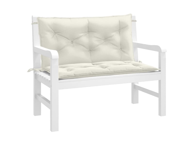  Lot de 2 coussins de banc de jardin, coussins d'assise crème mélangé tissu cf58653  - Conforama B