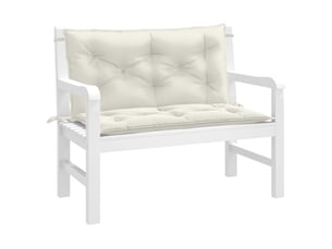 Lot de 2 coussins de banc de jardin, coussins d'assise crème mélangé tissu cf58653