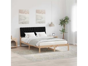 Lit adulte, lit double, cadre de lit avec tête de lit rembourrée marron 160x200cm cf3801