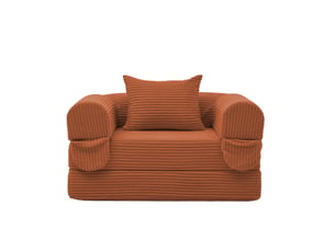 Fauteuil convertible <strong>COVREO </strong> Velours côtelé orange