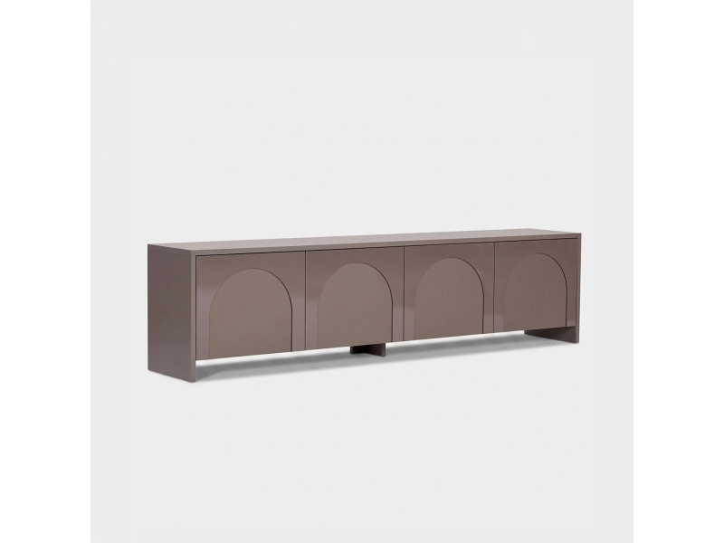  Support tv mobile moderne de 180 cm avec portes aurelia - gris tourterelle  - Conforama A