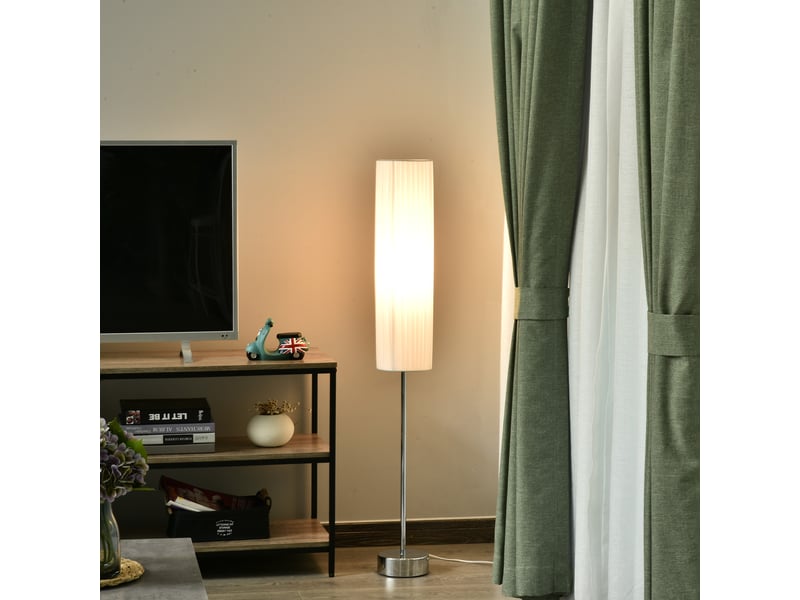  Lampadaire moderne pour chambre, bureau, salon (2 douilles e27) avec interrupteur et faible consommation d'énergie, base en acier inoxydable, 120 cm  - Conforama D