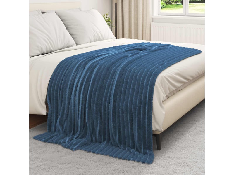  Plaid canapé bleu marine 200x150 cm 0.8 kg polaire  - Conforama C