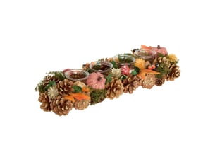 Lot de 4 photophores centre de table automne en verre pour bougie chauffe-plat